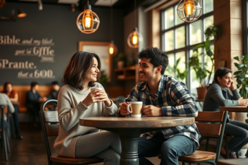 A couple sharing a meaningful moment grounded in their Christian faith.