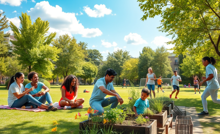 A diverse group of people engaged in activities that reflect shared values and beliefs, symbolizing meaningful connections.