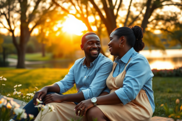 A couple sharing a moment of prayer and connection, emphasizing faith-based relationships.