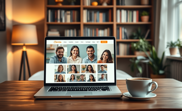 A couple engaging in an online Christian relationship, sharing their faith and love.