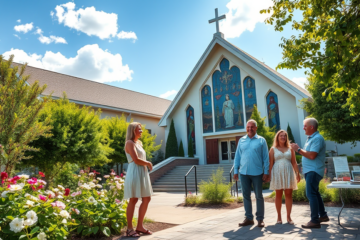 A group of people gathered together in worship.