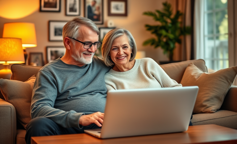 Imagen representativa de adultos mayores solicitando un préstamo en línea de manera sencilla.