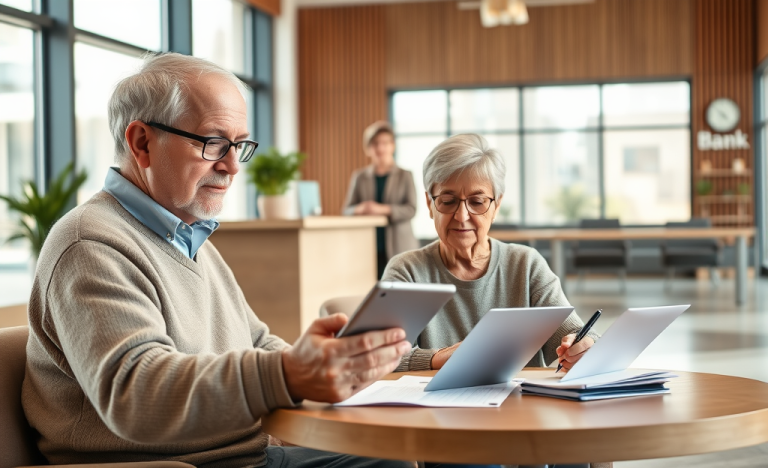 Imagen que representa el proceso de solicitud de préstamo para ancianos, mostrando facilidad y accesibilidad.