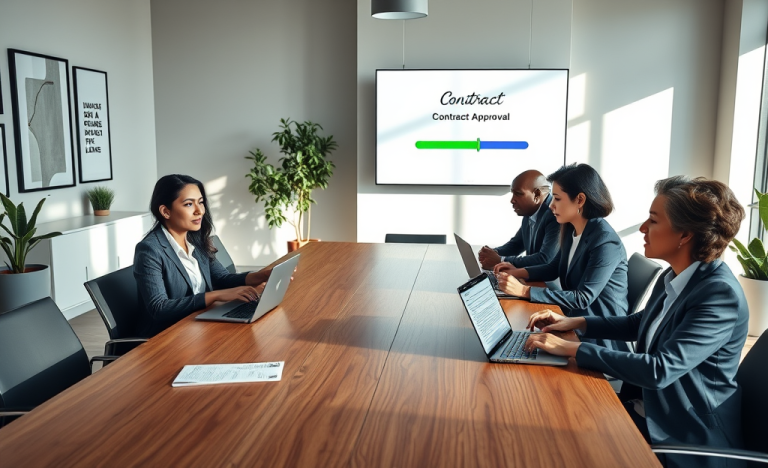 Imagen representativa de la aprobación rápida a través de contratos electrónicos.