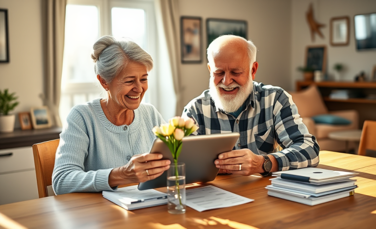 Adultos mayores solicitando un préstamo rápido y fácil.