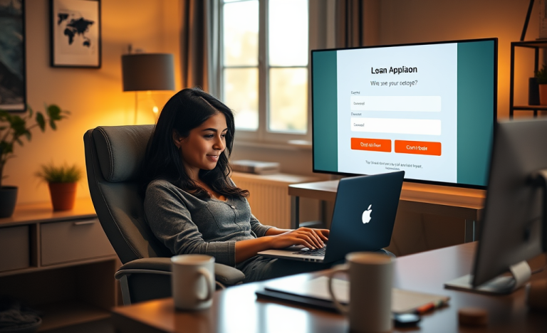 Imagen que ilustra el concepto de préstamo en línea desde casa sin burocracia.