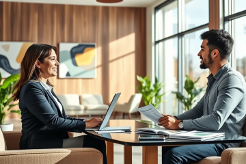 Persona consultando sobre un préstamo en español con Wells Fargo.
